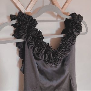 Black Cocktail Dress with ruffles